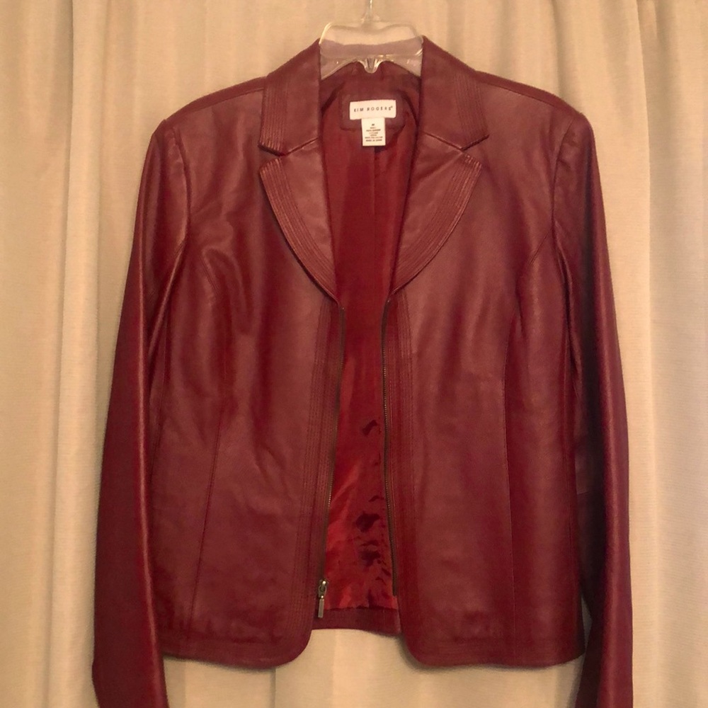 Red leather jacket